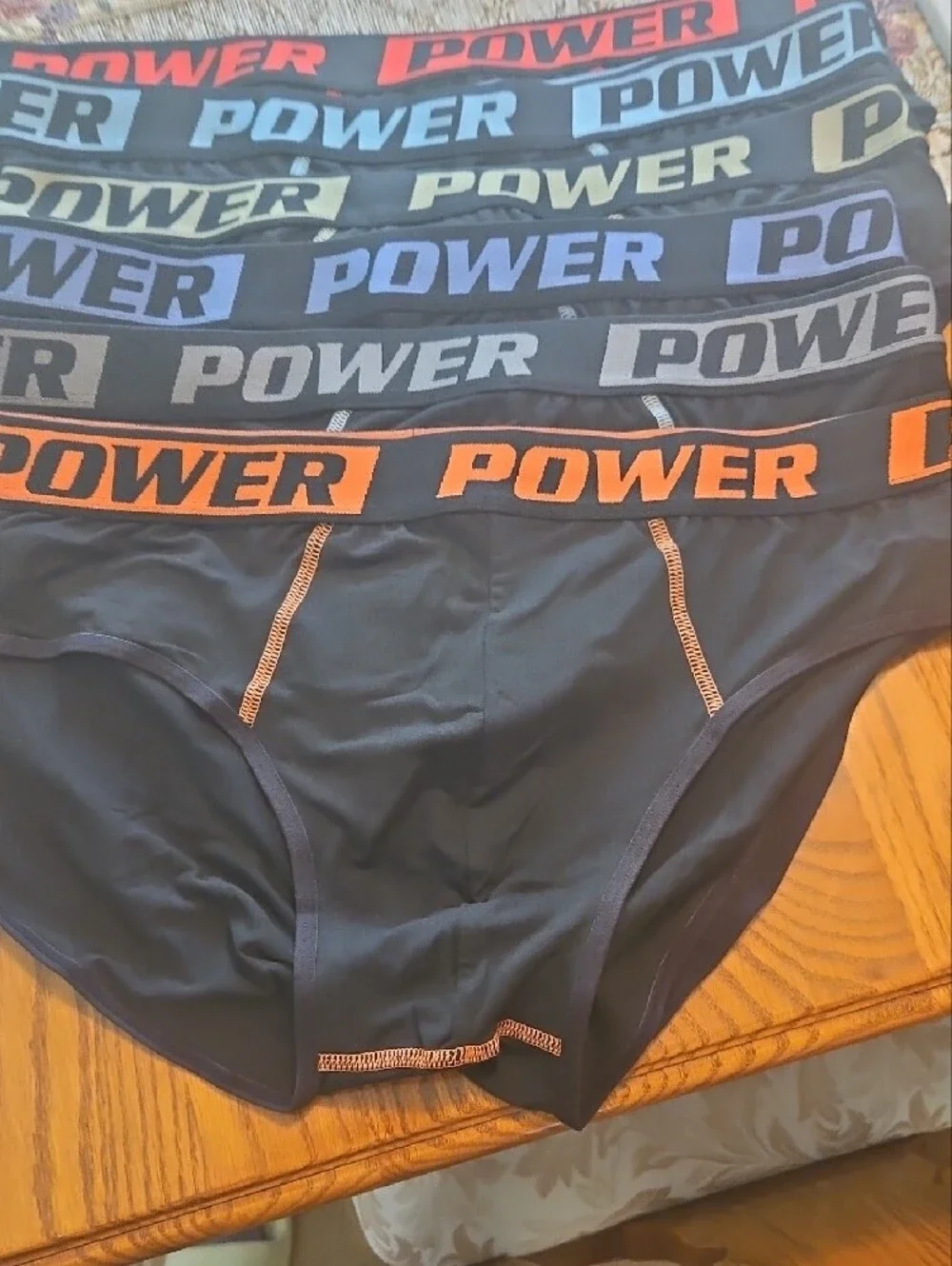 NWT Men's Black Briefs with Colored Waistbands. 6 Pair.    Sz XL